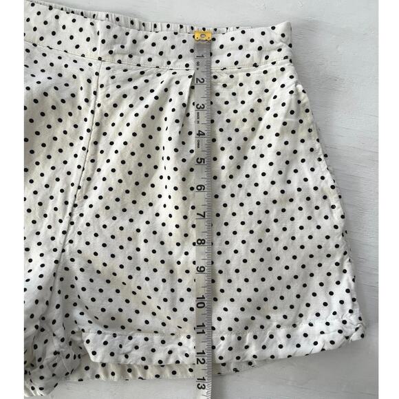 Kate Spade Polka Dot Shorts Womens Size S White Black Linen Blend Comfort Casual - Picture 8 of 16